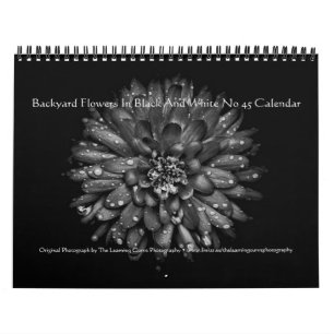 Calendrier Fleurs de jardin en noir et blanc n° 45