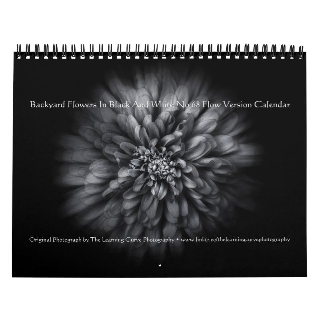 Calendrier Fleurs de jardin en noir et blanc n° 68 Flow (Protection)