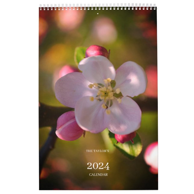 Calendrier Fleurs de l'année - Floral personnalisé (Protection)