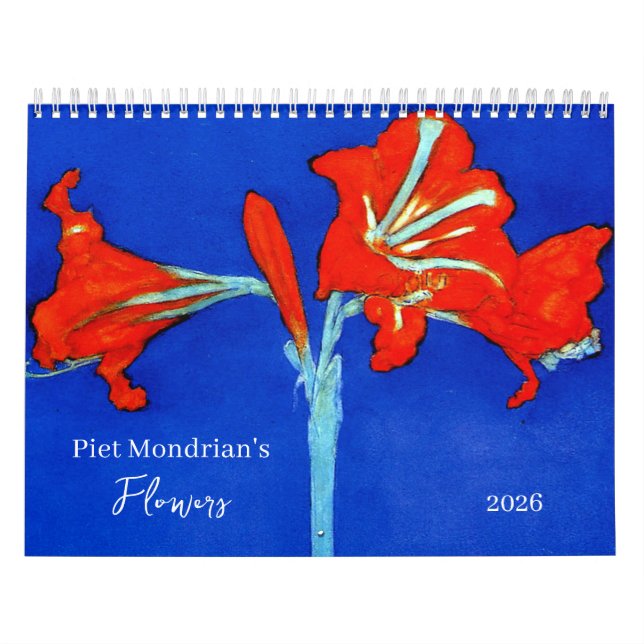 Calendrier Fleurs de Piet Mondrian 2026 (Protection)