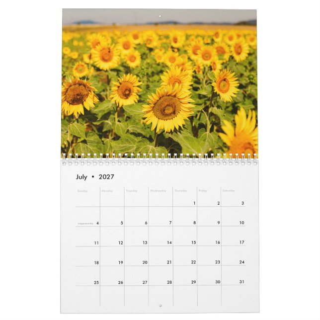 Calendrier Fleurs du monde entier (Jul 2027)