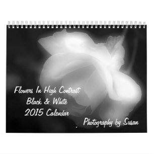Calendrier Fleurs En Grand Contraste Noir Et Blanc