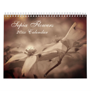 Calendrier Fleurs En Sepia Vintage