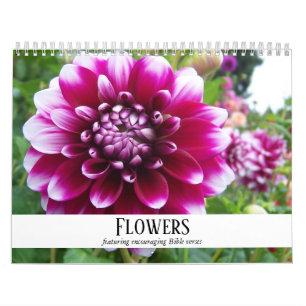 Calendrier Fleurs et encouragement des vers bibliques