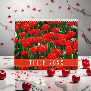 Calendrier Fleurs Florales Élégantes Tulipe et Rose Photograp