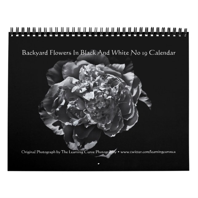 Calendrier Fleurs jardins En Noir Et Blanc No 19 (Protection)