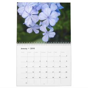 Calendrier fleurs noires et blanches