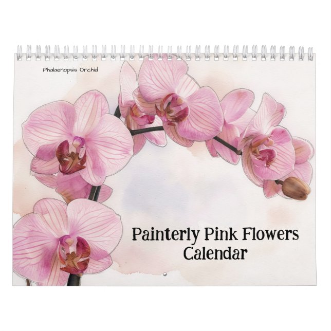 Calendrier Fleurs Roses de Style Pictural (Protection)