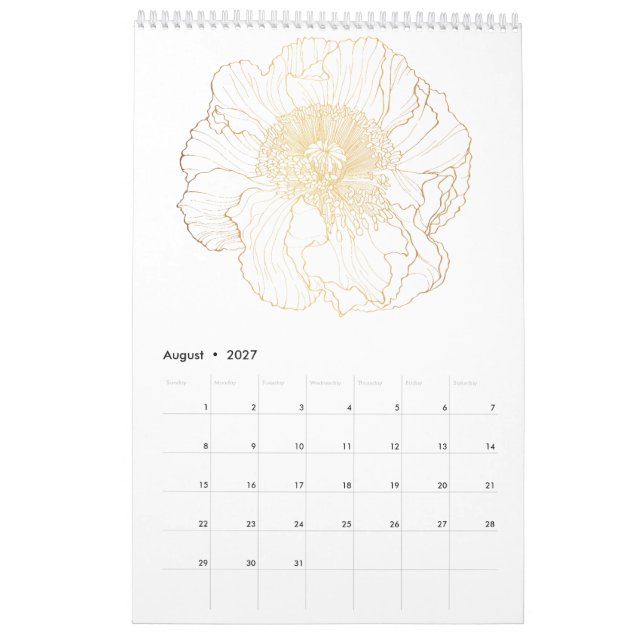Calendrier Fleurs tropicales et fleurs de jardin fleuries d'o (Aug 2027)