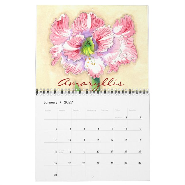 Calendrier floral (Jan 2027)