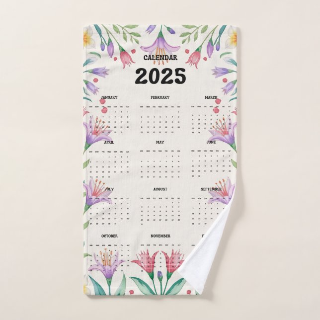 Calendrier floral (Serviette à main)