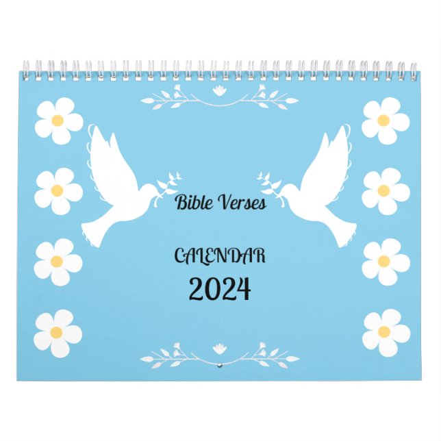 Calendrier floral 2024 avec versets bibliques (Protection)