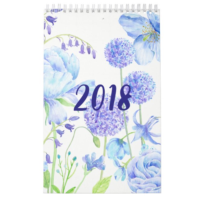 Calendrier floral de jardins d'aquarelle (Protection)