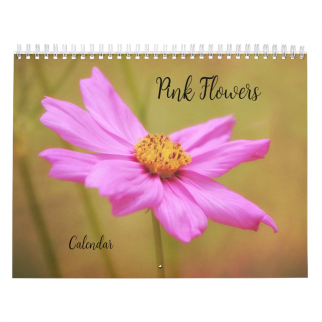 Calendrier floral des fleurs roses (Protection)