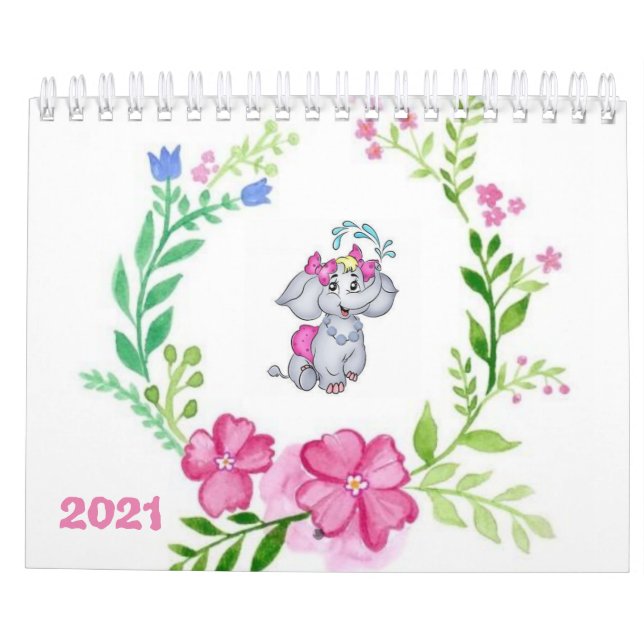 Calendrier Floral Elephant Flowers 2021 (Dos)