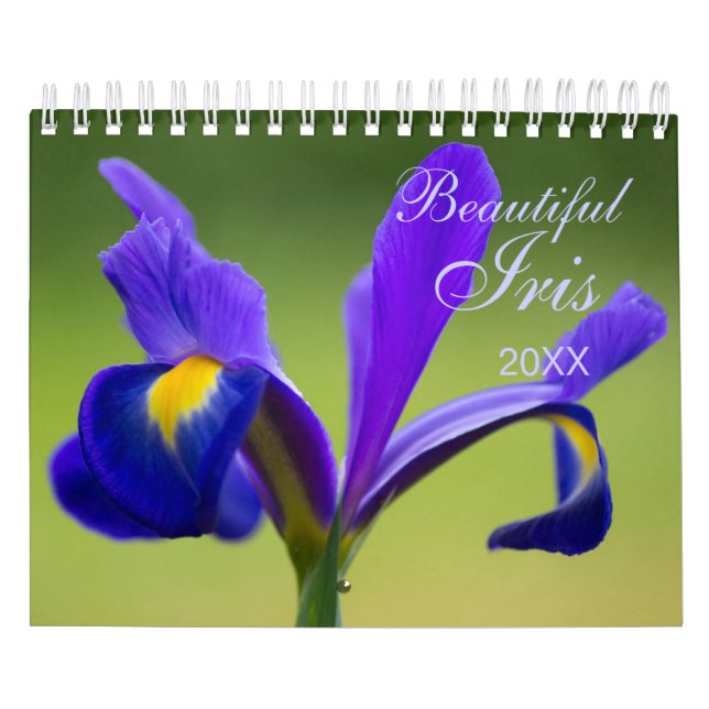 Calendrier floral Iris personnalisé | Année modifi (Protection)