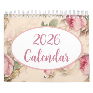 Calendrier floral moderne 2026, élégant et artisti