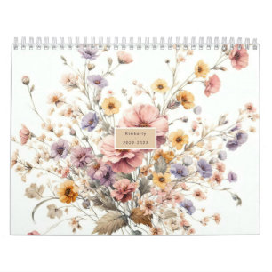 Calendrier Floral moderne rose girly élégant élégant