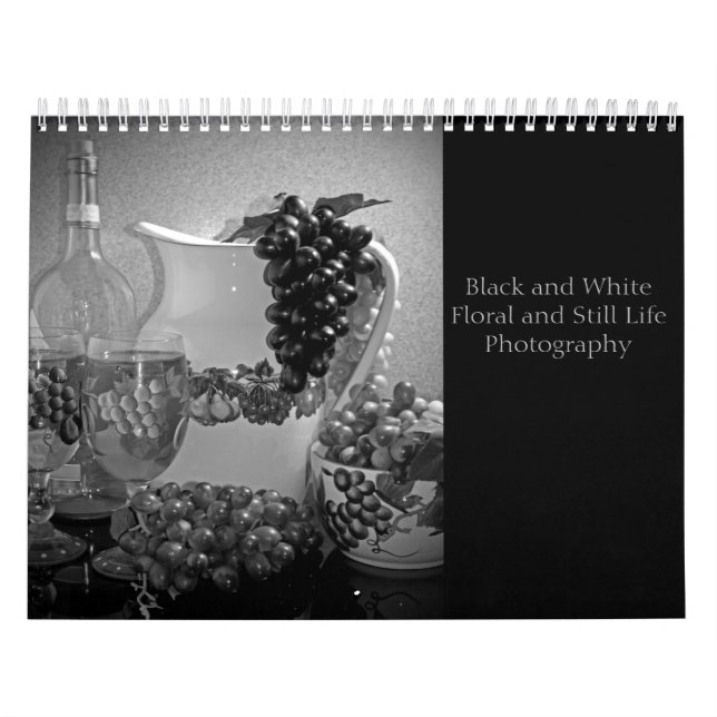 Calendrier Floral noir & blanc et vie morte (Protection)