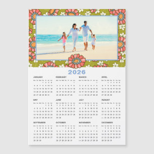 Calendrier floral Retro Photo personnalisée 2026