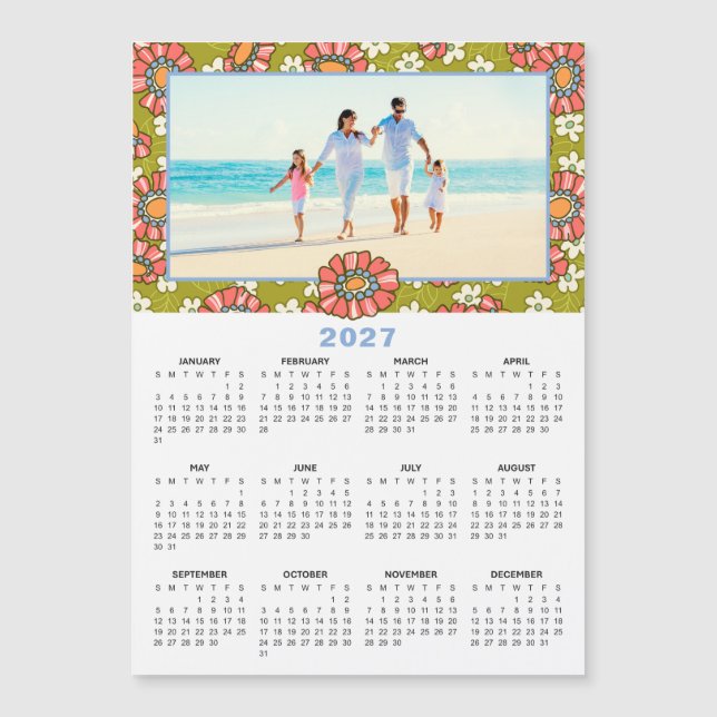 Calendrier Floral Rétro sur Mesure 2027 (Devant)
