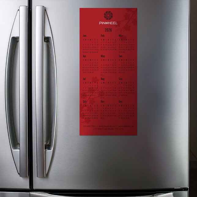 Calendrier floral rouge gras (Créateur téléchargé)