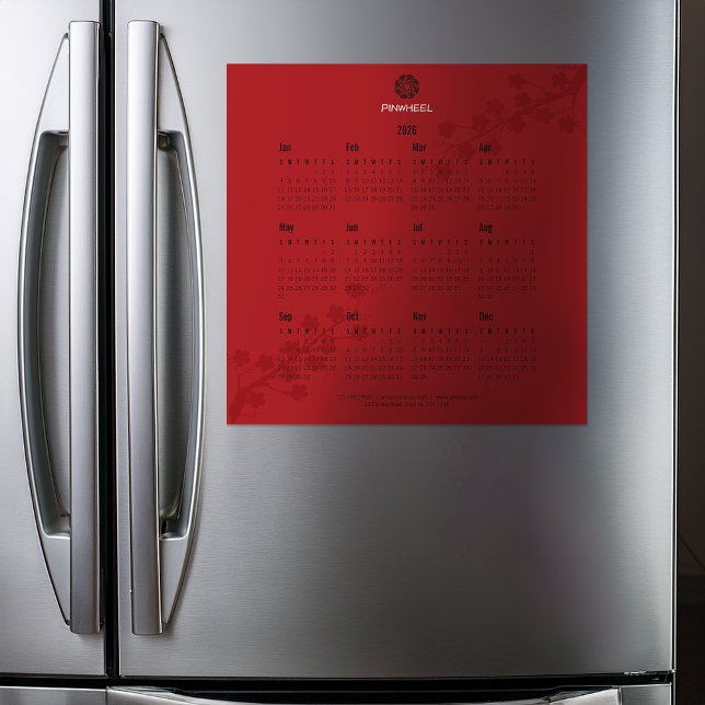 Calendrier floral rouge gras (Créateur téléchargé)