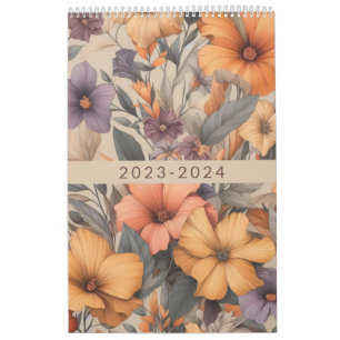 Calendrier Floral rustique vintage élégant élégant