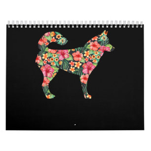 Calendrier Floral sibérian husky lovely flower dog venin