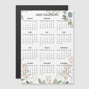 Calendrier floral simple mais élégant 2026 Aiman