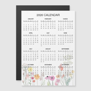 Calendrier floral simple mais élégant 2026 Aiman