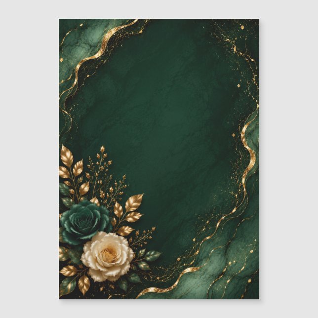 Calendrier floral vert émeraude et or (Devant)