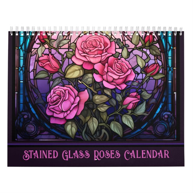 Calendrier Flore Rose en verre satiné (Protection)
