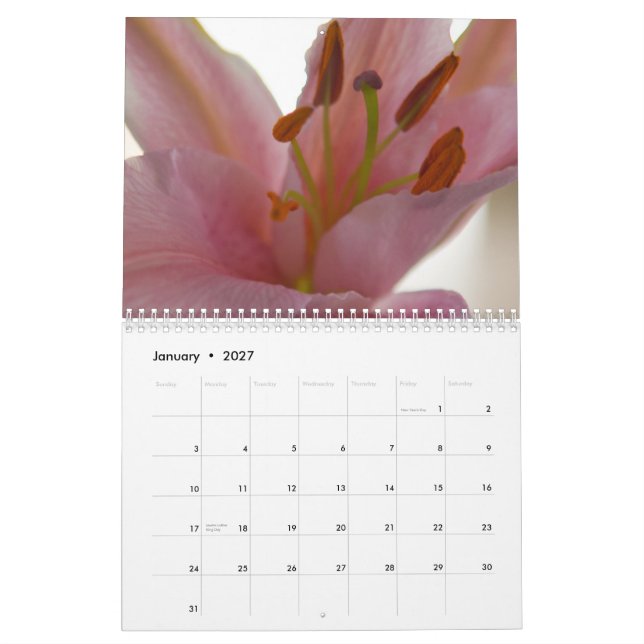 Calendrier Flower power (Jan 2027)