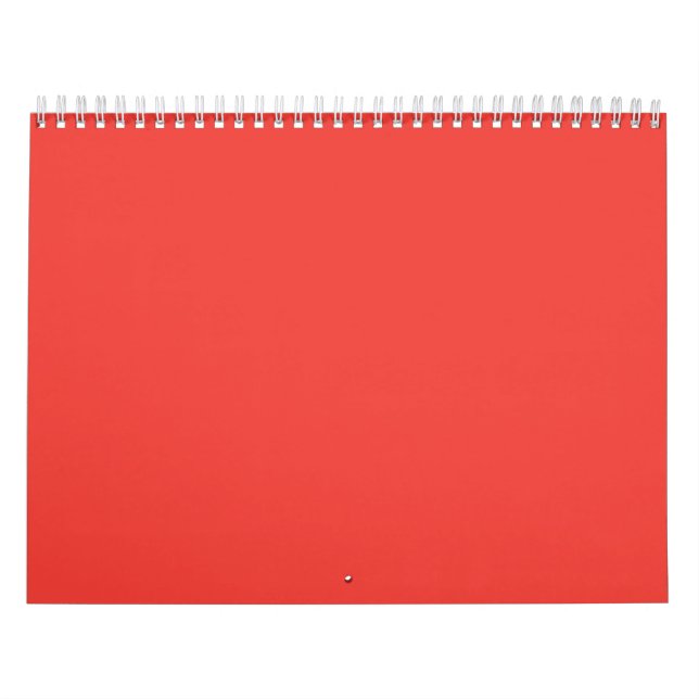 Calendrier Fond Uni Rouge Clair | Design Moderne (Protection)