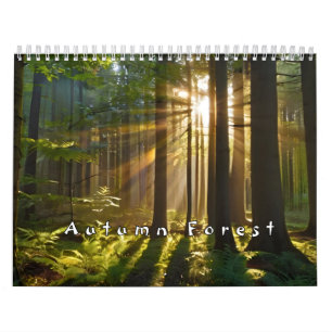 Calendrier Forêt d'automne avec poutres de soleil
