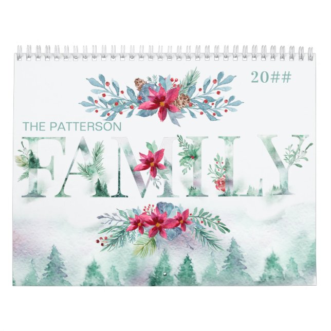 Calendrier Forêt d'hiver 2 Photos par mois Famille 2022 (Protection)