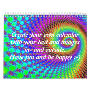 Calendrier Fractale en spirale abstraite I + votre texte et