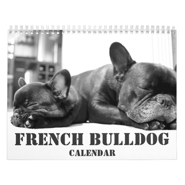 Calendrier Français Bulldog 2026 Noir Et Blanc (Protection)