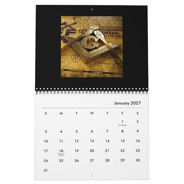 Calendrier Freemason (Jan 2027)