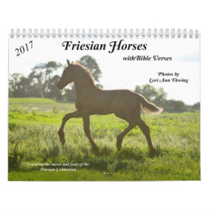Calendrier frison de cheval avec des vers de bible