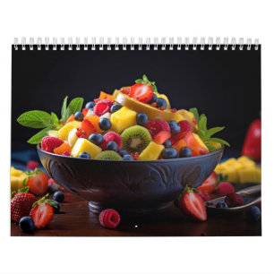 Calendrier Fruits frais Assortiment Aliments colorés sains