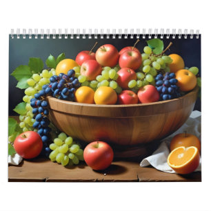 Calendrier Fruits frais Assortiment Aliments colorés sains