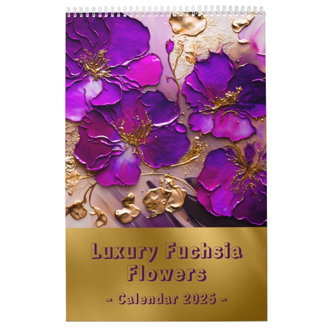 Calendrier Fuchsia Floral 2025 de luxe (Protection)