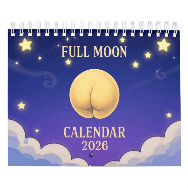 Calendrier Full Moon Animals 2026 Funny Wall Calendar (Protection)