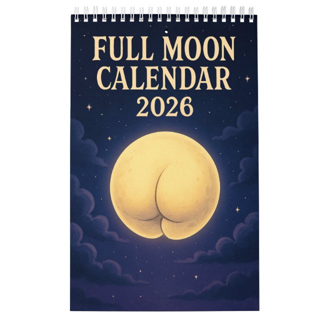 Calendrier Full Moon Animals 2026 Funny Wall Calendar (Protection)