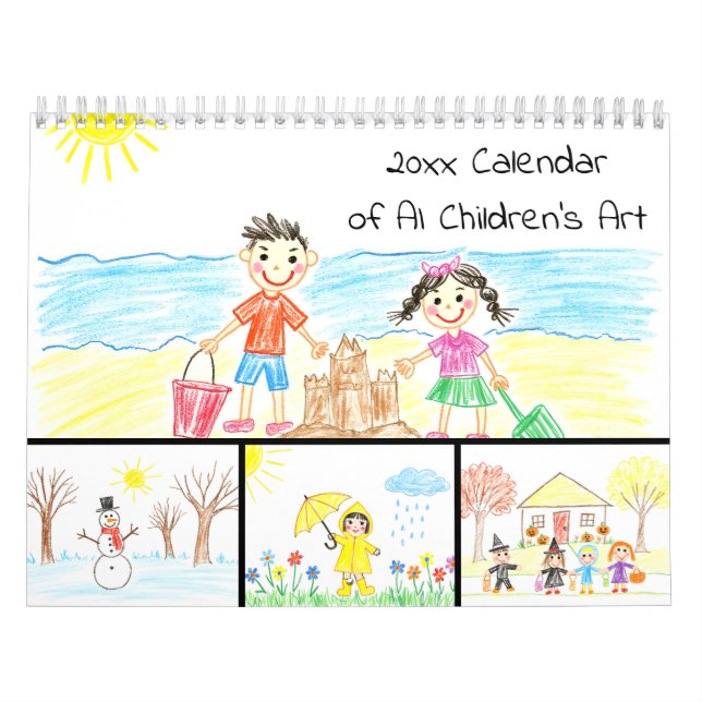 Calendrier Fun AI Children's Art Colored Images (Protection)