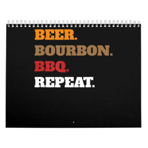 Calendrier Fun Beer Bourbon Barbecue Répétition Hommes Femm