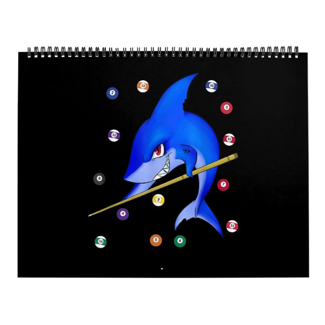 Calendrier Funny Billard piscine requin mâle (Protection)