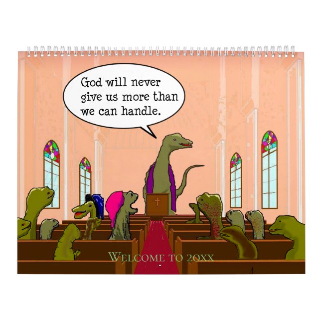Calendrier Funny Satire Dinosaur Cartoons Parody Humans (Protection)